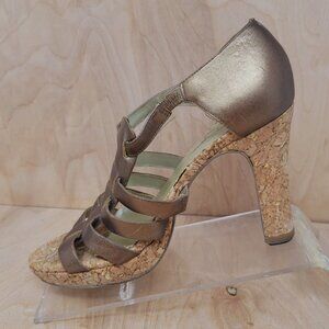 Jessica Simpson Womens Pumps Size 8.5 B Bronze Cork Open toe